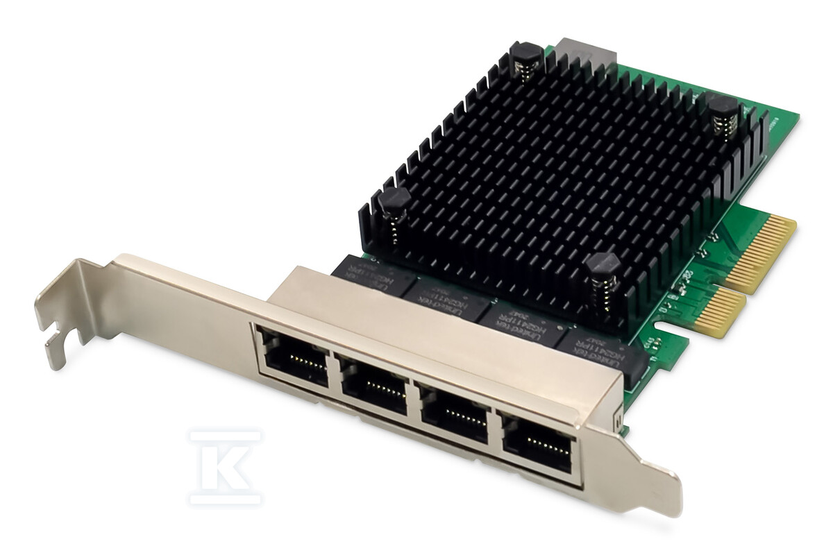 Karta sieciowa przewodowa Quad-RJ45 - DN-10136
