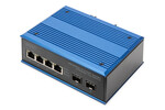 Industrial 4+2 -Port Gigabit Ethernet PoE Switch4 Port GE PoE RJ45, 2 GE SFP Port