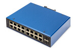 Industrial 16+2-Port L2 managed Gigabit Ethernet Switch 16 x GE RJ45 + 2 SFP Port