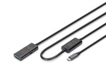 Kabel przedłużający aktywny, USB 3.2 5Gbps, USB-C - USB-A, 10m