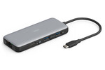 Stacja dokująca USB-C 8 portowa, max. 4K/60Hz z HDR, HDMI, max. 2 monitory MST, USB-A 3.2 Gen2, Giga bit Ethernet, SD/Micro SD, PD 100W