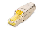 Модульний роз’єм RJ45 кат. 6A, PoE++, 10GbE, екранований, металевий, для монтажу без інструментів, AWG 27-22, для багатожильних/одножильних кабелів.