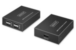 Przedłużacz (extender) po skrętce kat.6 USB 2.0 do 150m, 4x USB-A do 480 Mbps, 1x RJ45 (Gigabit Ethe Ethernet) - zestaw (odbiornik/nadajnik)