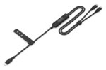 Kabel zasilający 2 w 1 USB-C - 2x USB-C, USB 2.0 140W PD 3.1, nylonowy, 1,8m czarny