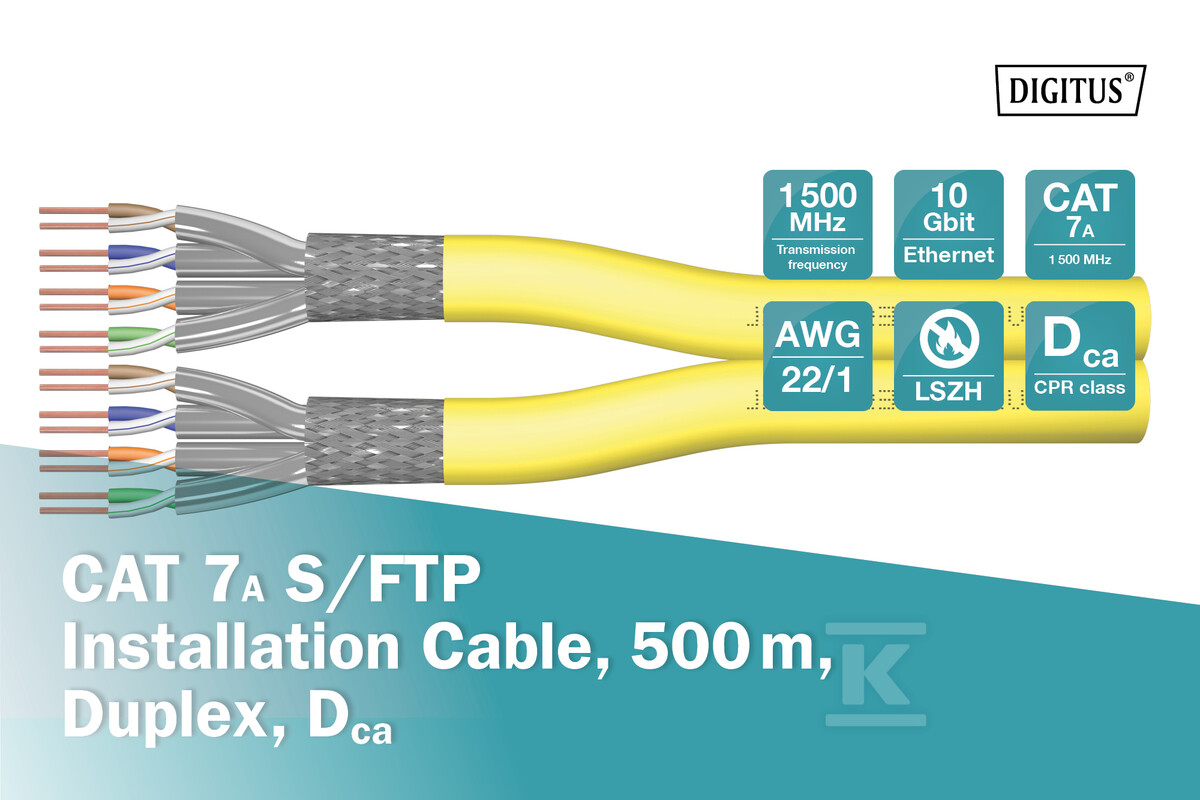 Kabel instalacyjny dupleksowy DIGITUS - DK-1743-A-VH-D-5