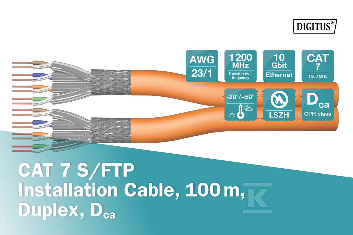 Kabel instalacyjny dupleksowy DIGITUS - DK-1743-VH-D-1