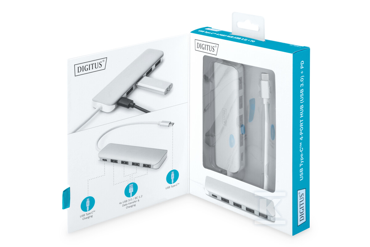 HUB 4-portowy USB 3.0 SuperSpeed z Typ - DA-70242-1