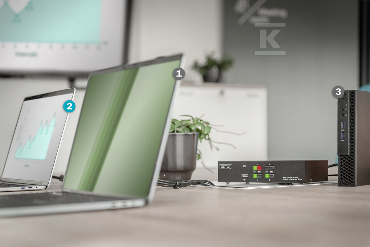 Przełącznik KVM, 4 portowy, 4K 30Hz, - DS-12880