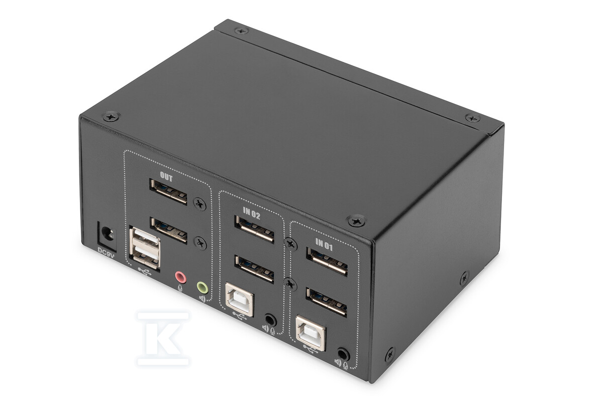 Przełącznik KVM, 2 portowy, 4K 60Hz, - DS-12862