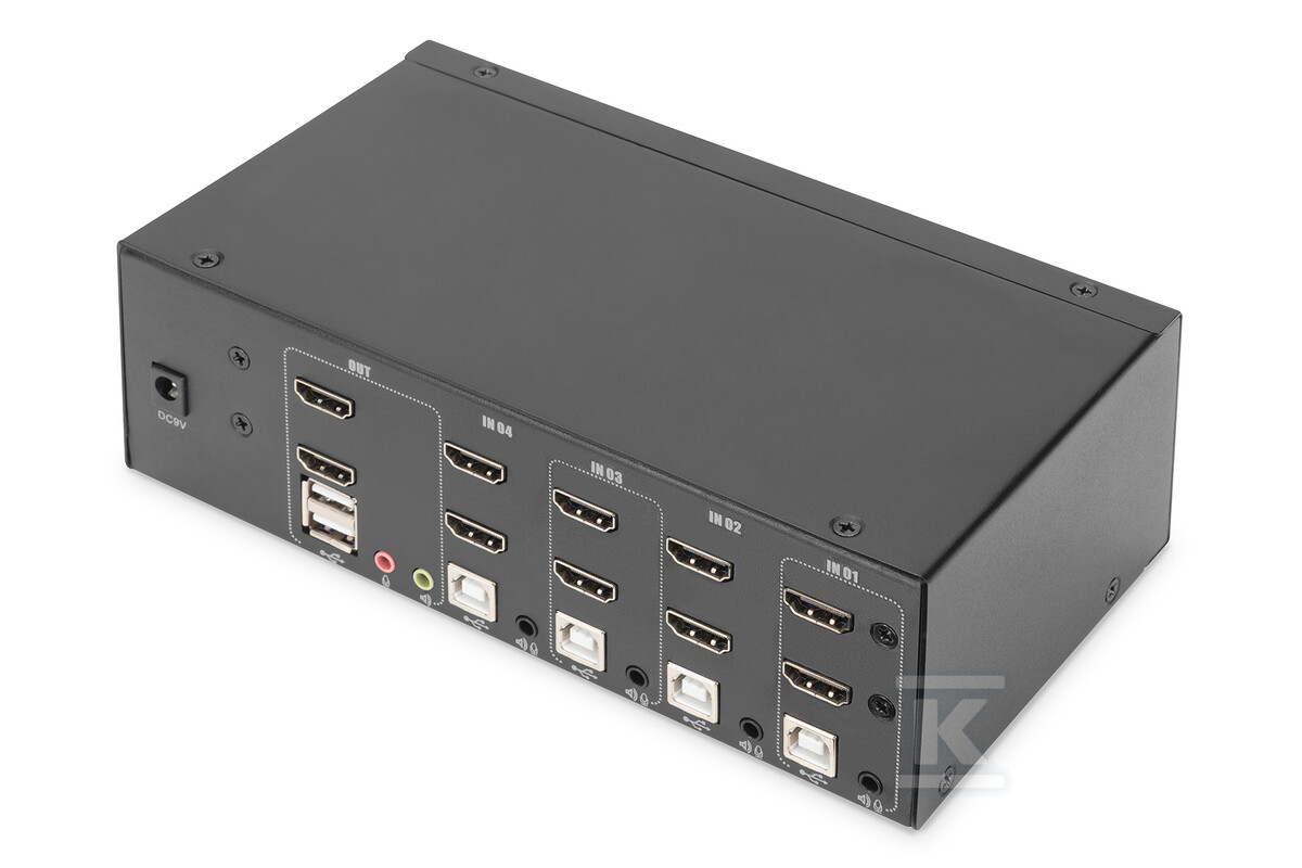 Przełącznik KVM, 4 portowy, 4K 30Hz, - DS-12883