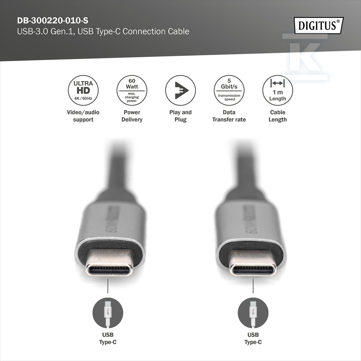 Kabel połączeniowy USB 3.0 PREMIUM - DB-300220-010-S