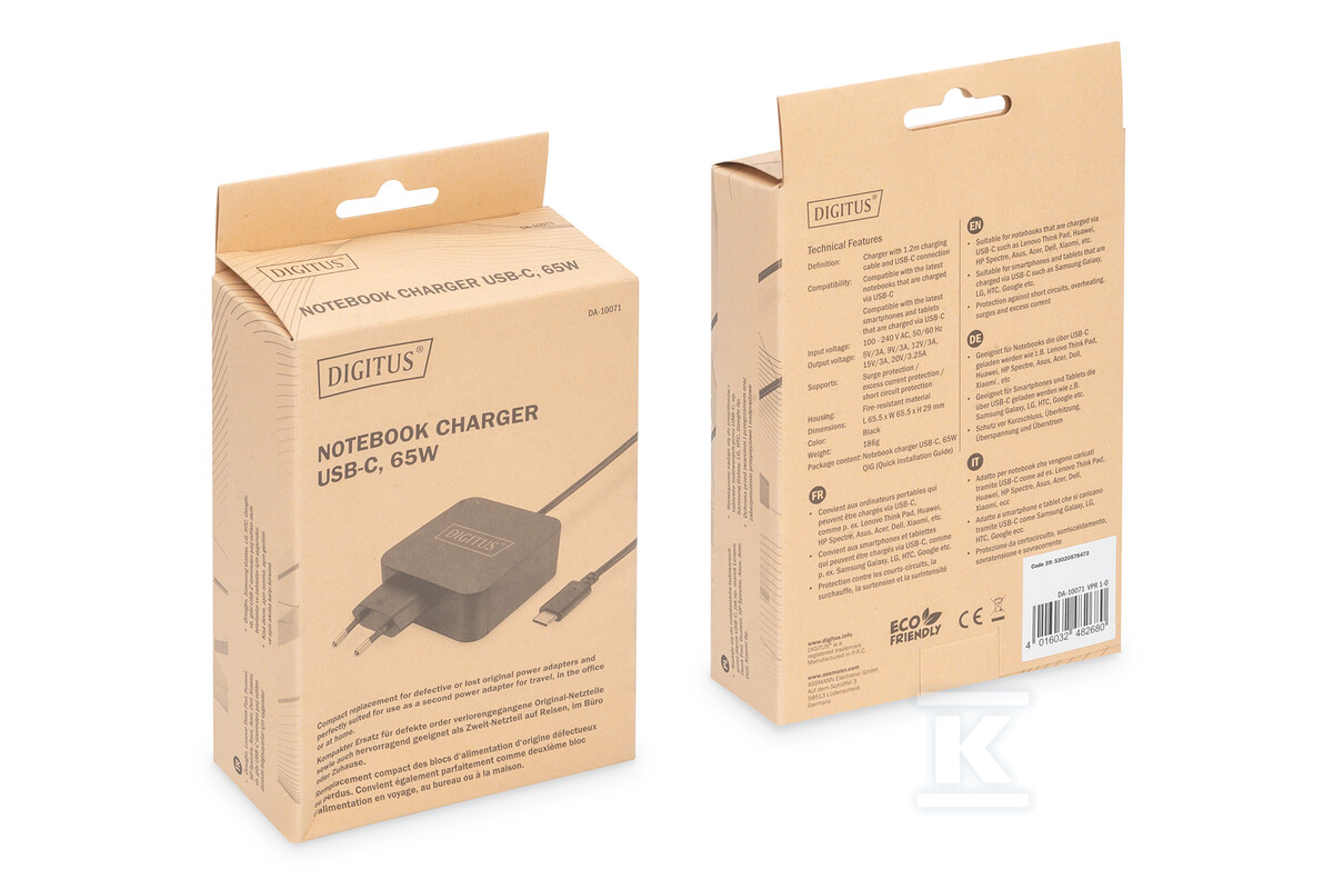Ładowarka sieciowa zasilacz 1x USB-C PD - DA-10071