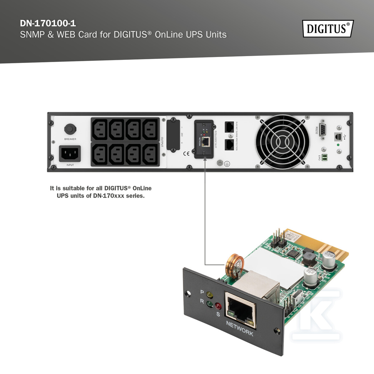 Moduł SNMP dla zasilaczy awaryjnych UPS - DN-170100-1