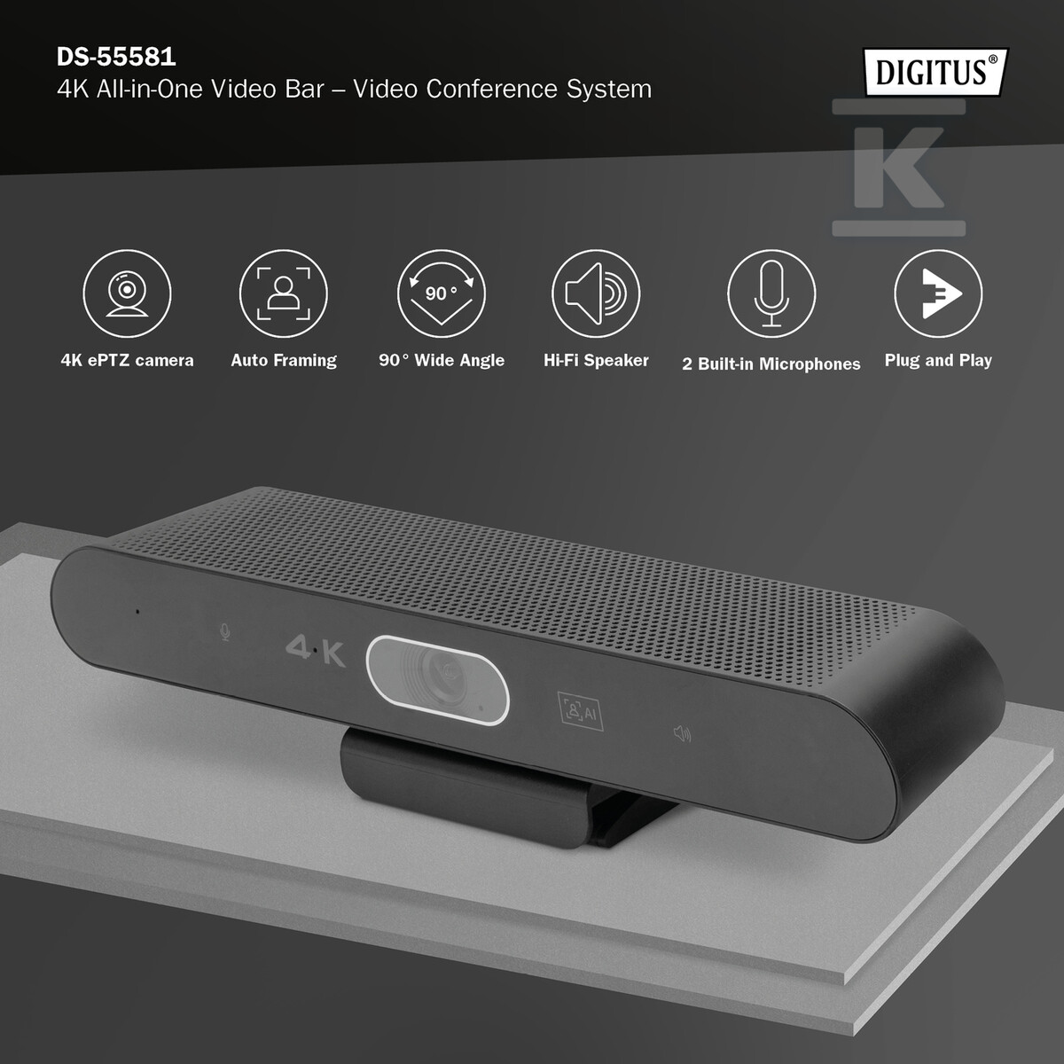 System wideokonferencji 4K ePTZ szeroki - DS-55581