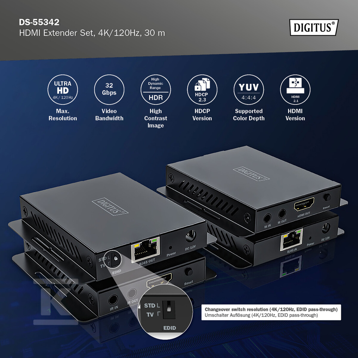 Przedłużacz/Extender HDMI 4K120Hz 40m - DS-55342