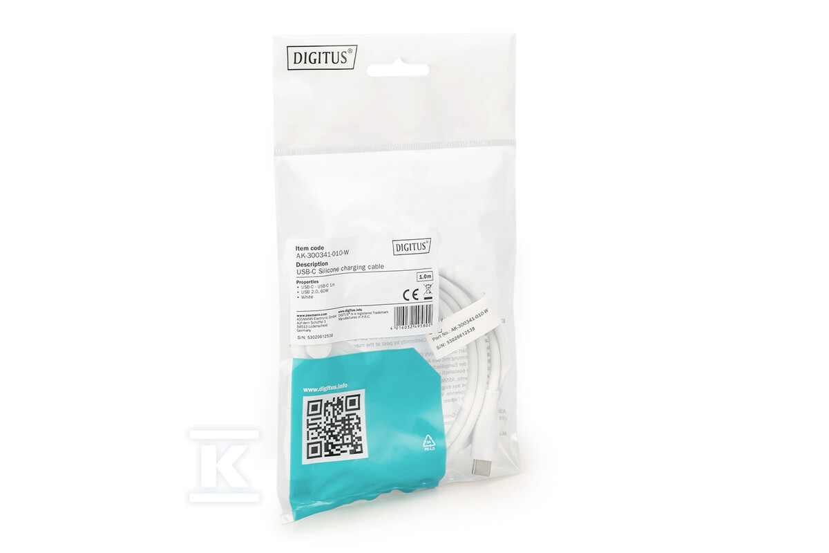 Kabel zasilający silikonowy USB-C - - AK-300341-005-W