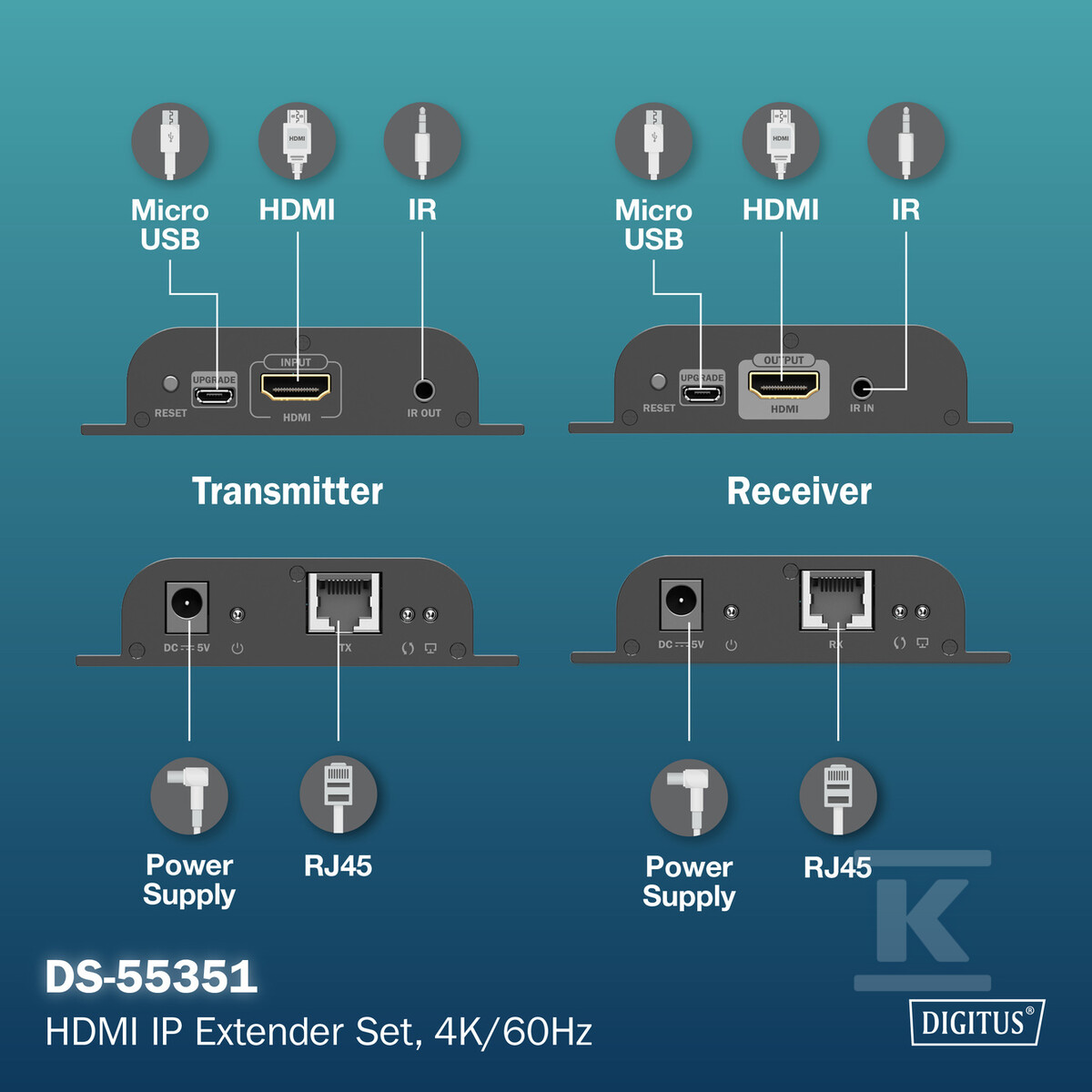 Przedłużacz (extender) po skrętce kat.6 - DS-55351