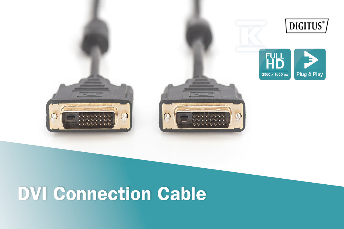 Kabel DVI-D (24+1)/DVI-D (24+1) M/M - AK-320101-100-S
