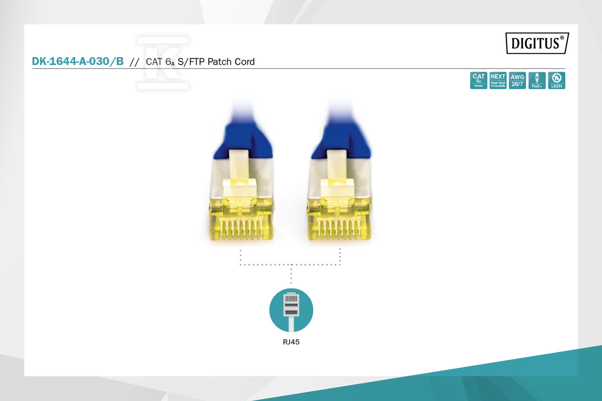 Крос-кабель (патч-корд) RJ45-RJ45, - DK-1644-A-030/B