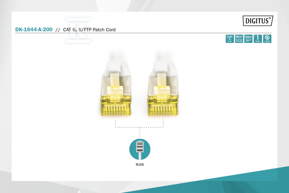 Кросовий кабель (патч-корд) RJ45-RJ45, - DK-1644-A-200