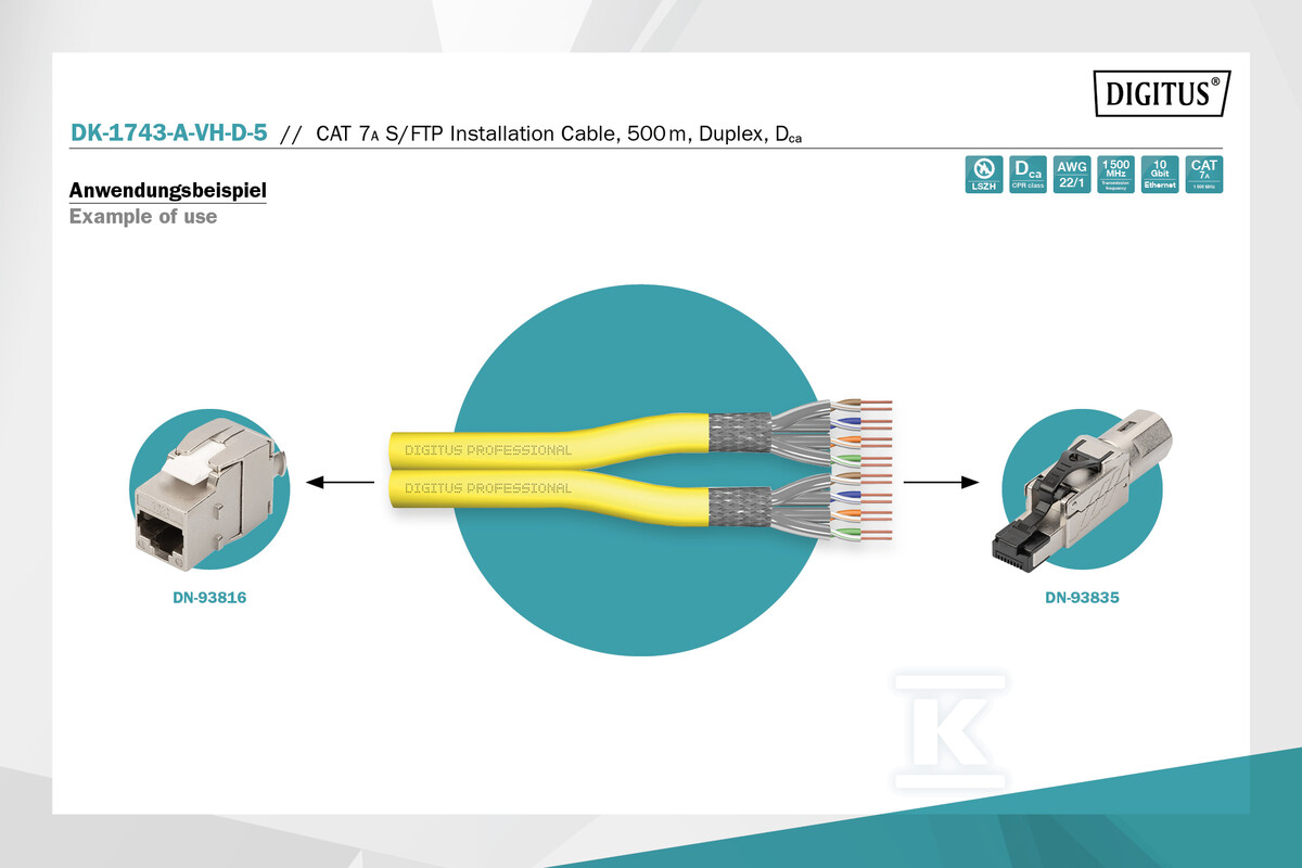Kabel instalacyjny dupleksowy DIGITUS - DK-1743-A-VH-D-5