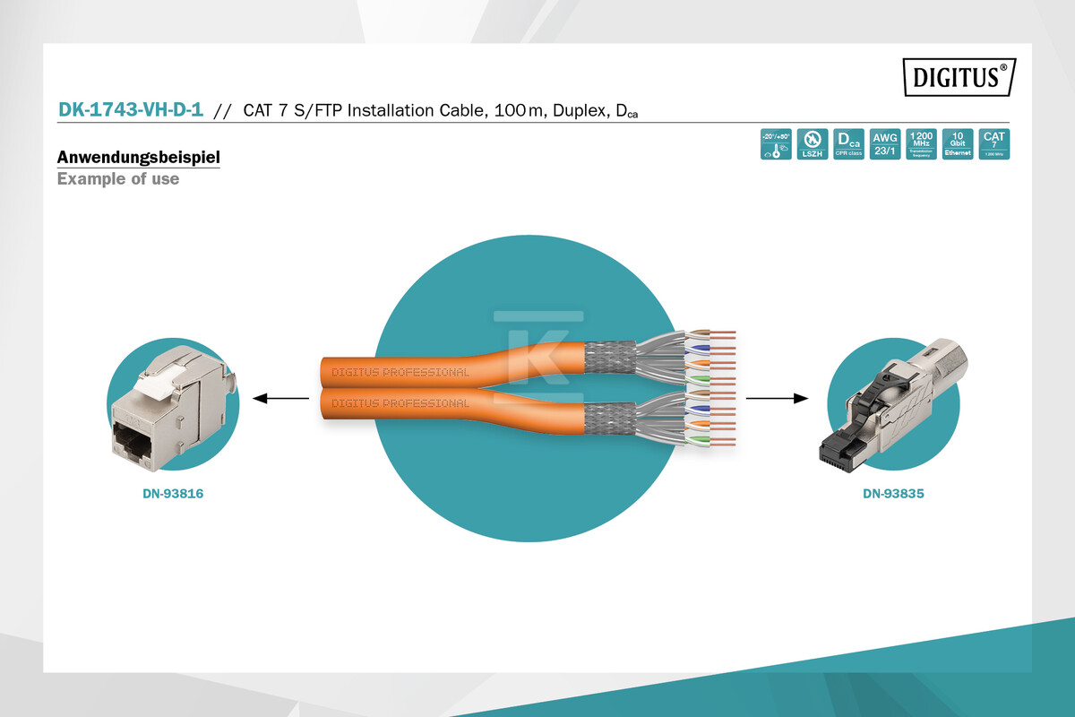 Kabel instalacyjny dupleksowy DIGITUS - DK-1743-VH-D-1
