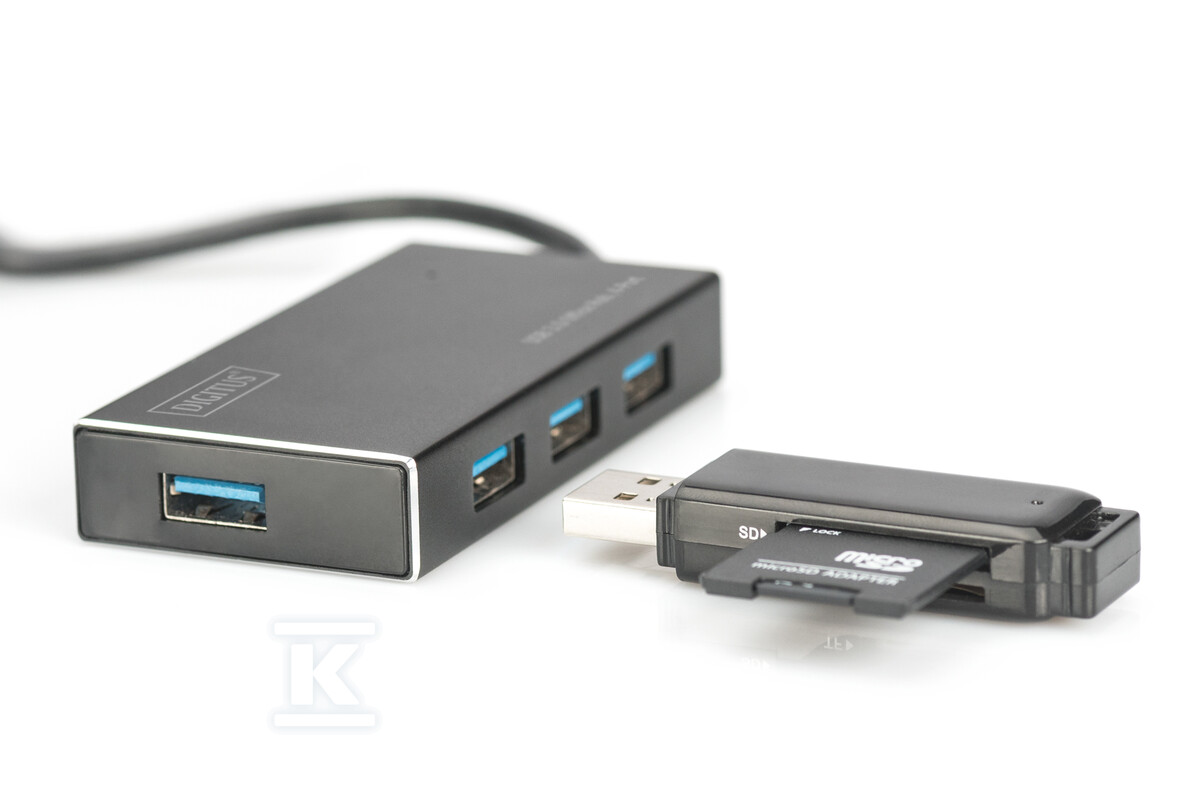 HUB 4-portowy USB 3.0 SuperSpeed, - DA-70240-1