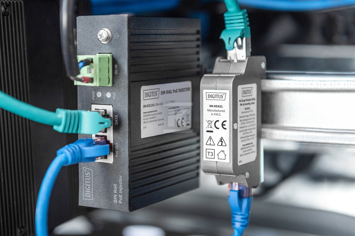 Indoor DIN PoE surge protector - DN-95421