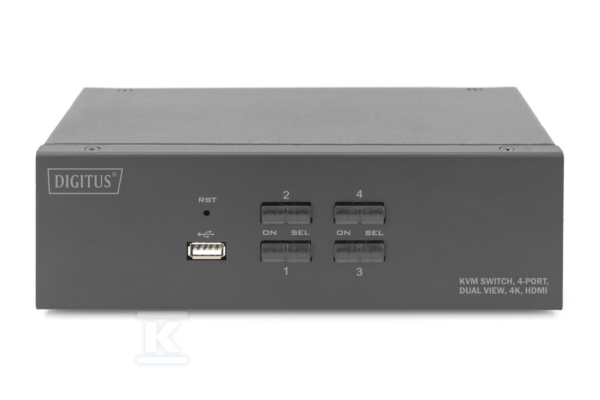 Przełącznik KVM, 4 portowy, 4K 30Hz, - DS-12883