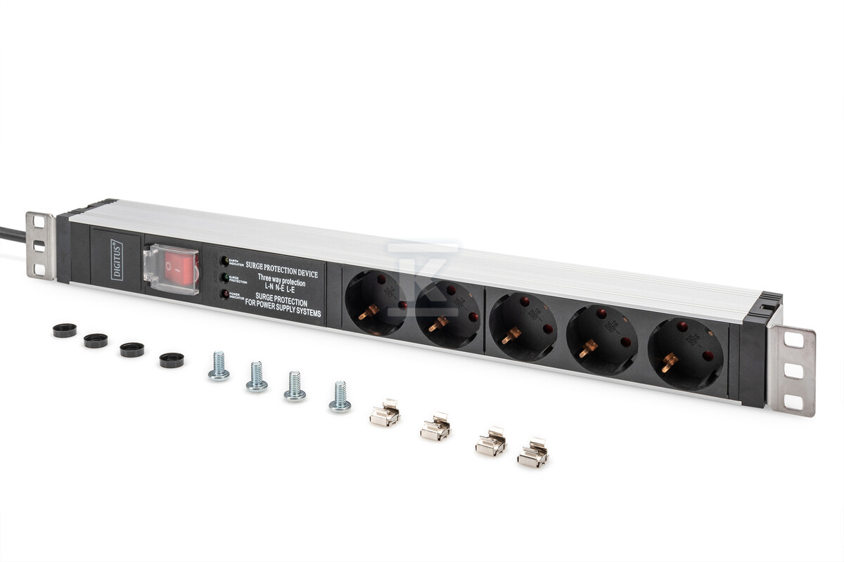 Listwa zasilająca PDU 19" Rack, 5x - DN-95433