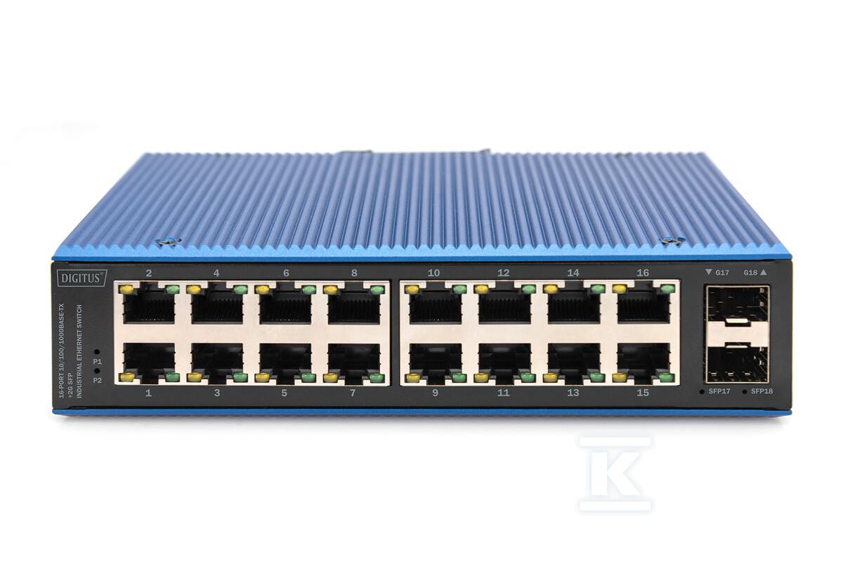 Przemysłowy switch 16x 1000Base-TX + 2x - DN-651138