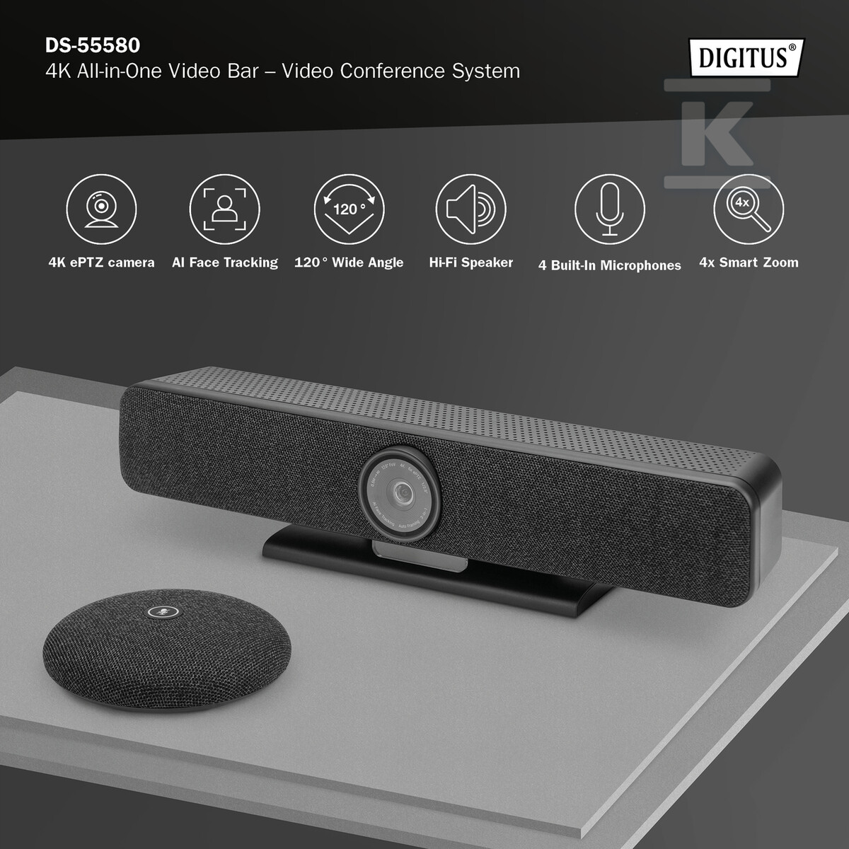 System wideokonferencji 4K ePTZ szeroki - DS-55580
