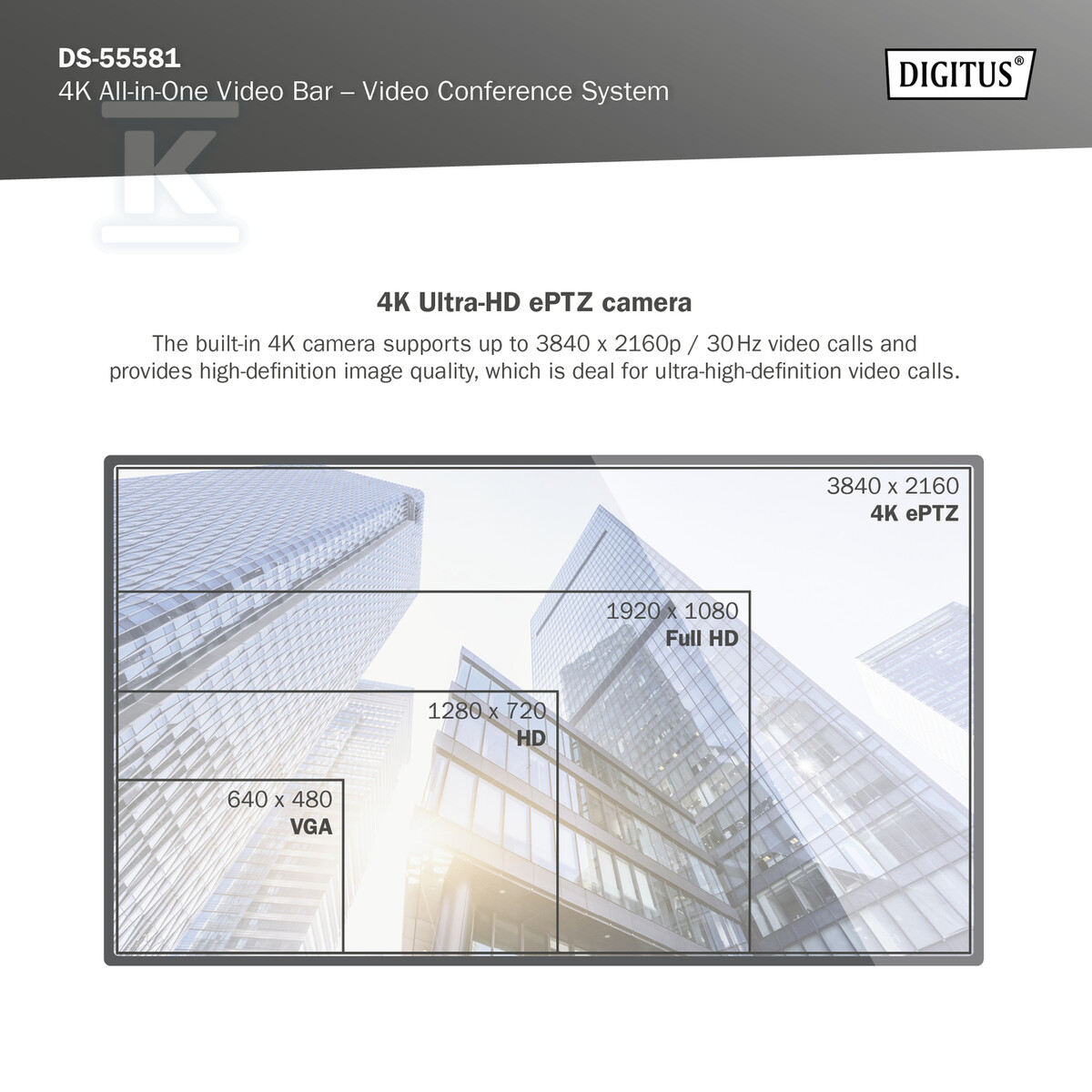 System wideokonferencji 4K ePTZ szeroki - DS-55581