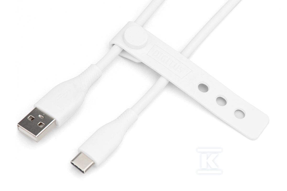 Kabel zasilający silikonowy USB-A - - AK-300340-005-W