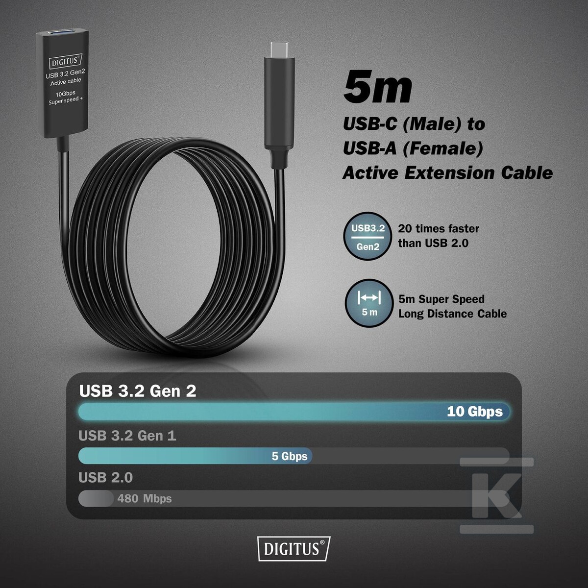 Kabel przedłużający aktywny, USB 3.2 - DA-73113