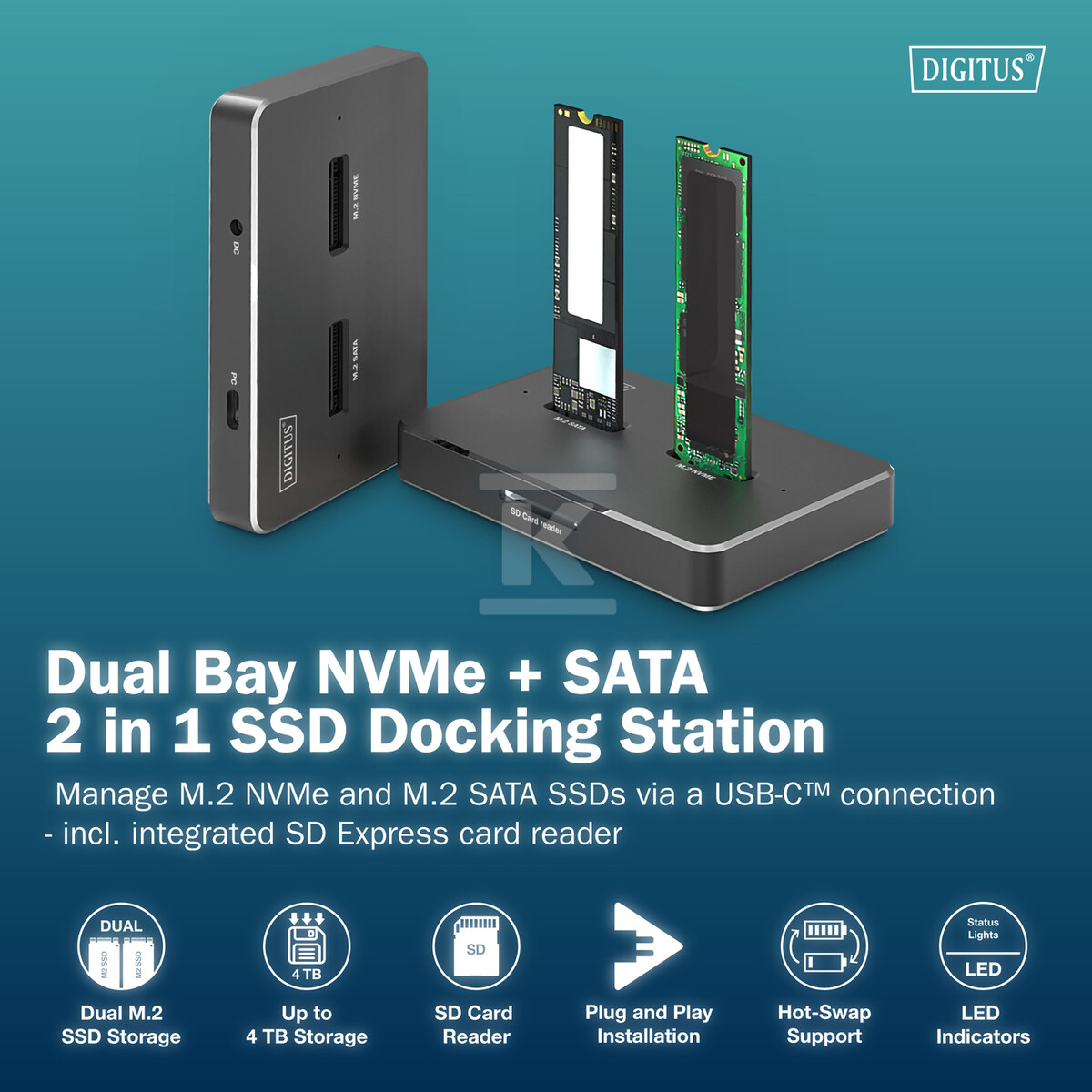 Stacja dokująca dysków USB-C 3.2 Gen2 - DA-71546-1