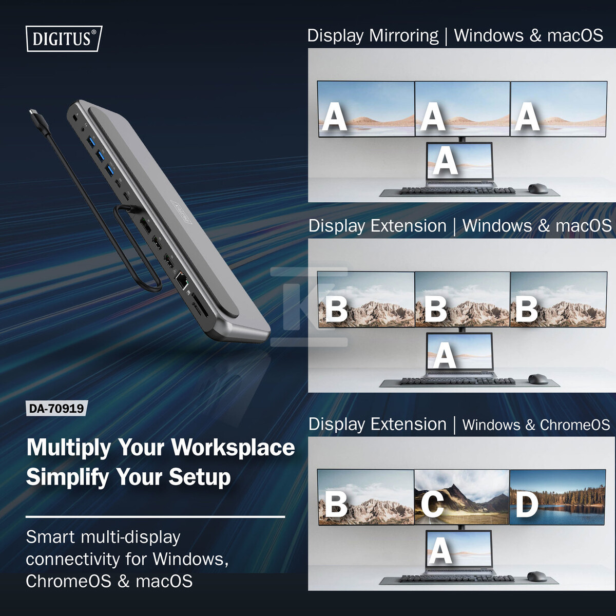 Stacja dokująca USB-C 12 portowa, max. - DA-70919
