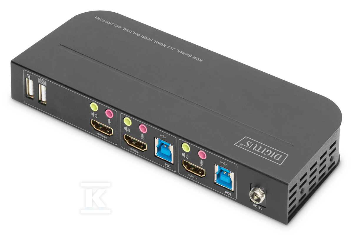 Przełącznik KVM, 2 portowy, 4K x 2K - DS-12874