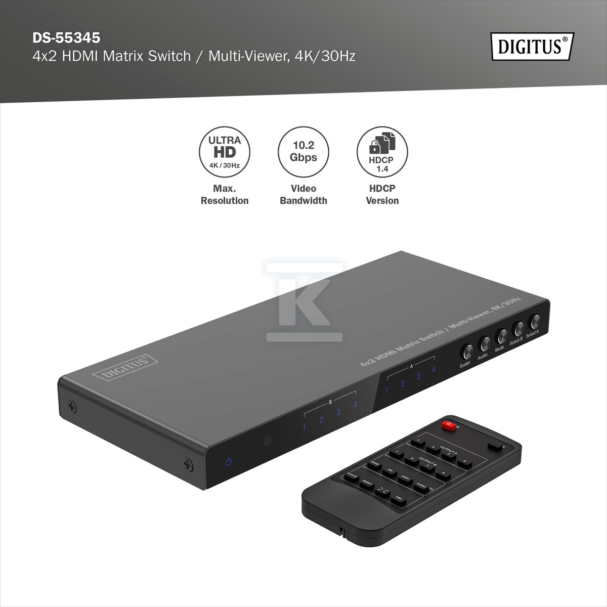 Przełącznik/Matrix HDMI 4/2-porty - DS-55345