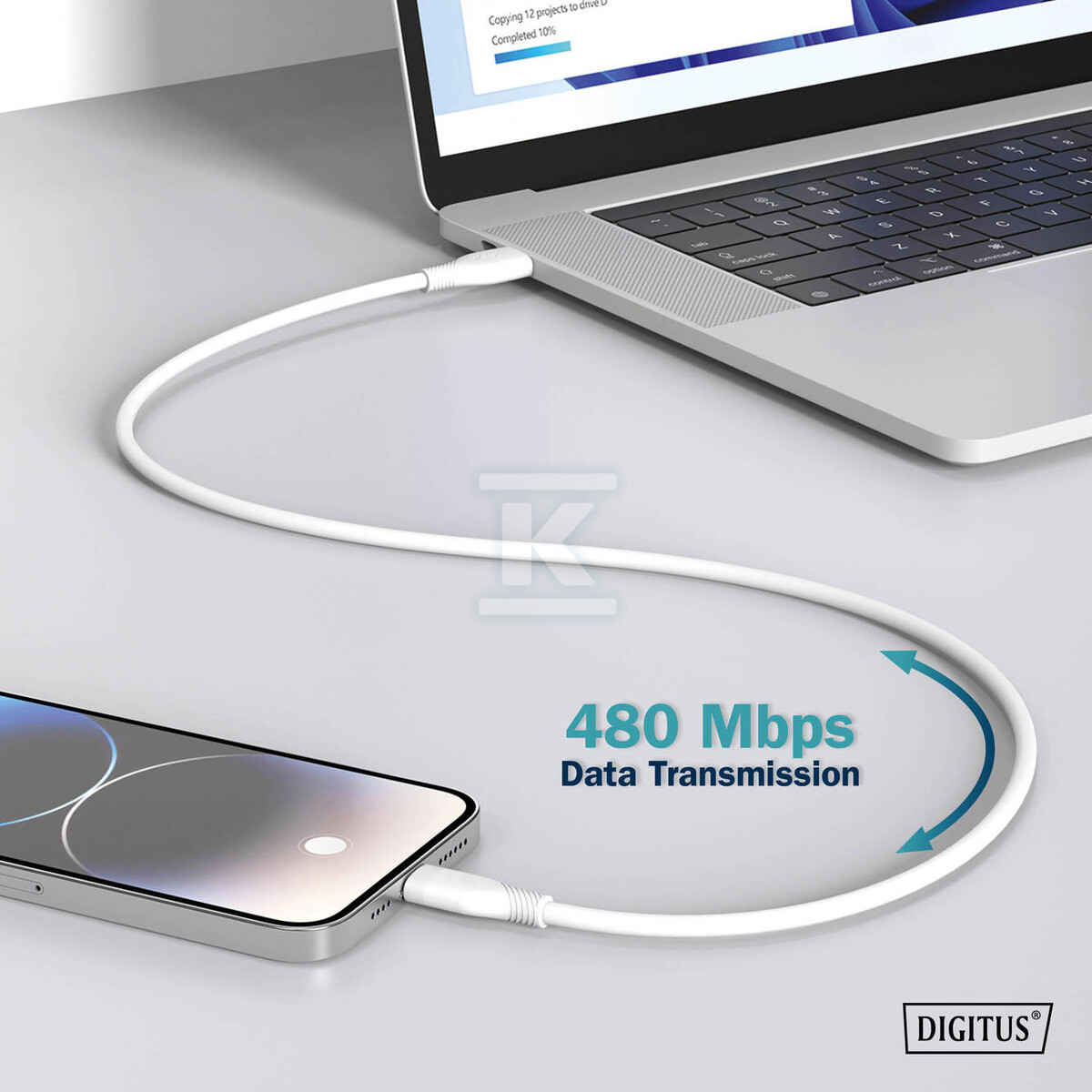 Kabel zasilający silikonowy USB-C - - AK-300341-005-W