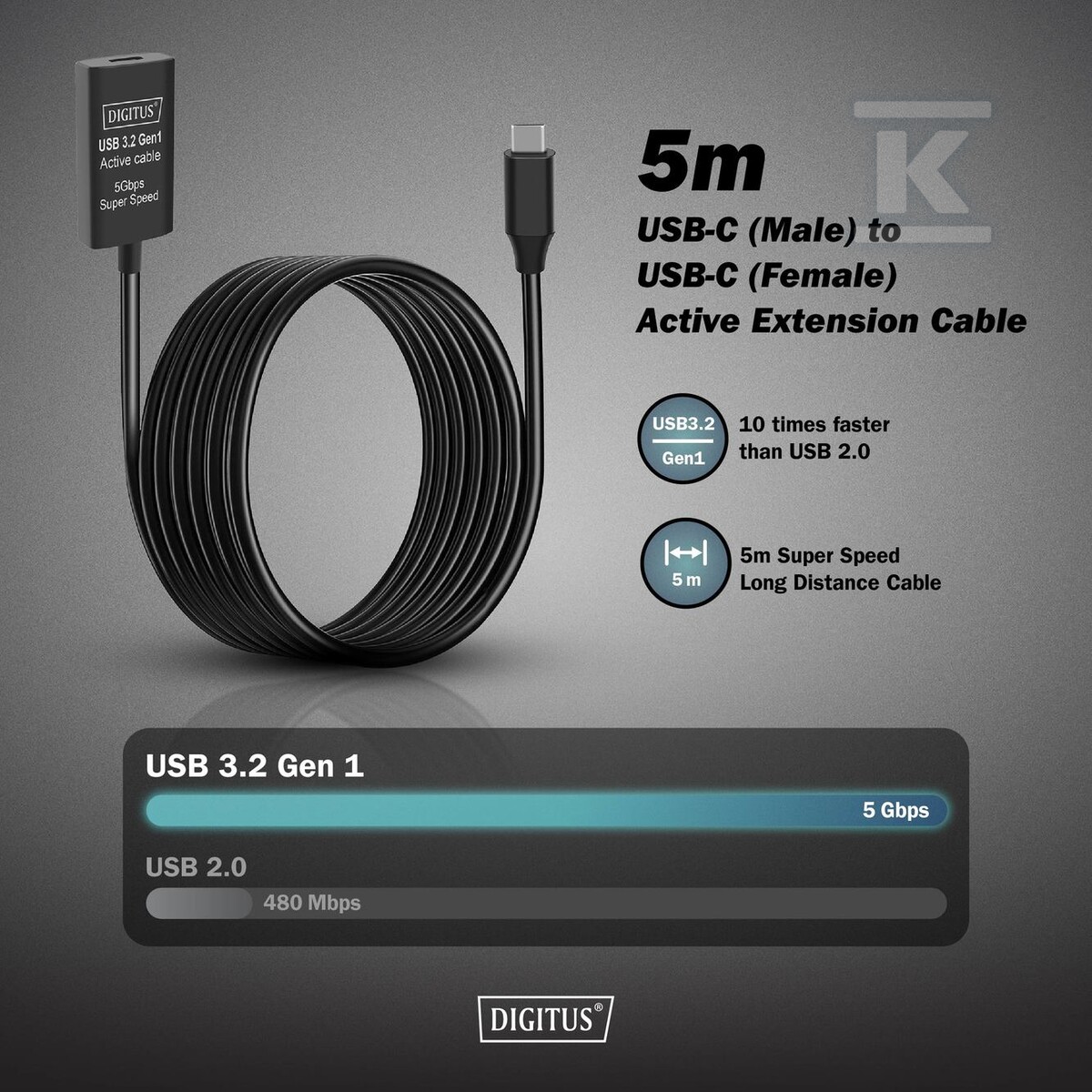 Kabel przedłużający aktywny, USB 3.2 - DA-73108