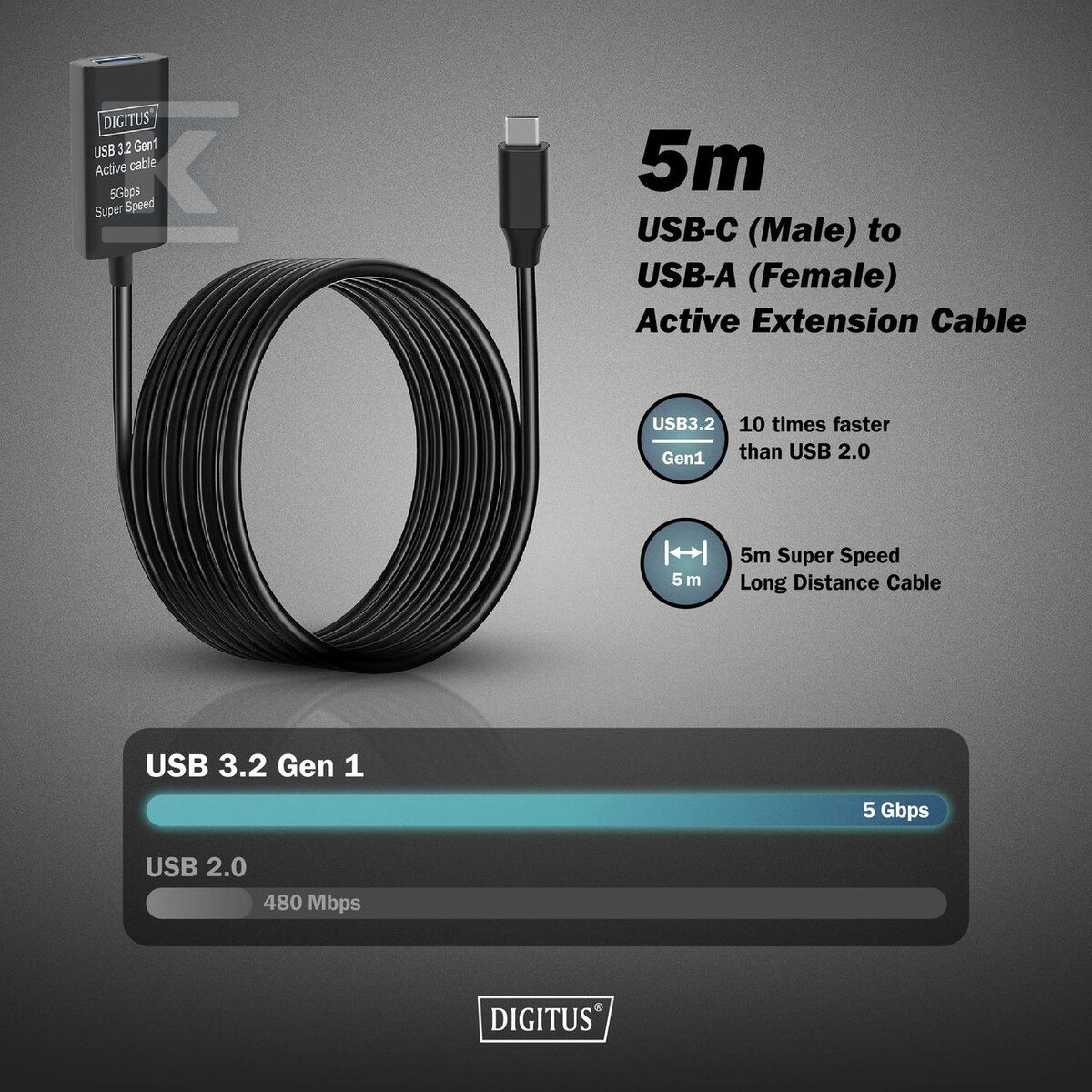 Kabel przedłużający aktywny, USB 3.0 - DA-73110