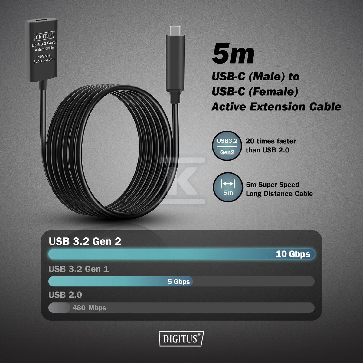 Kabel przedłużający aktywny, USB 3.2 - DA-73112
