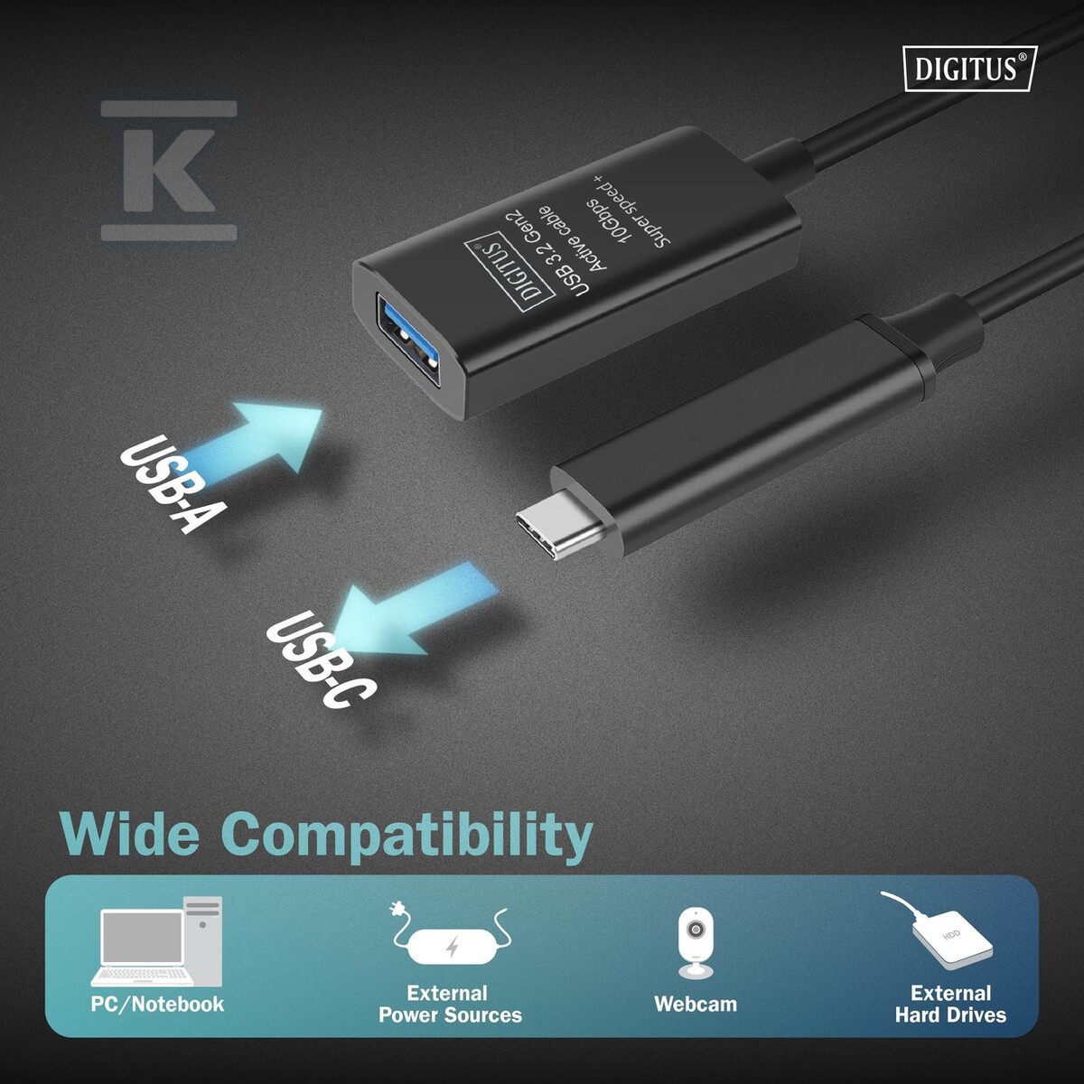 Kabel przedłużający aktywny, USB 3.2 - DA-73113
