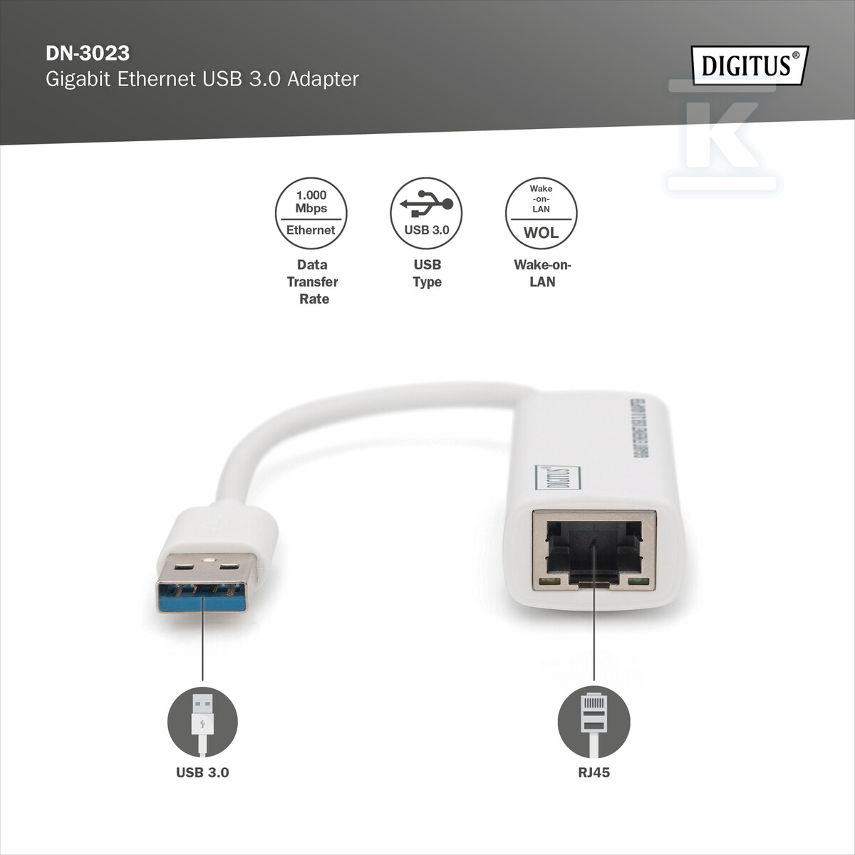 Karta sieciowa przewodowa USB 3.0 - DN-3023
