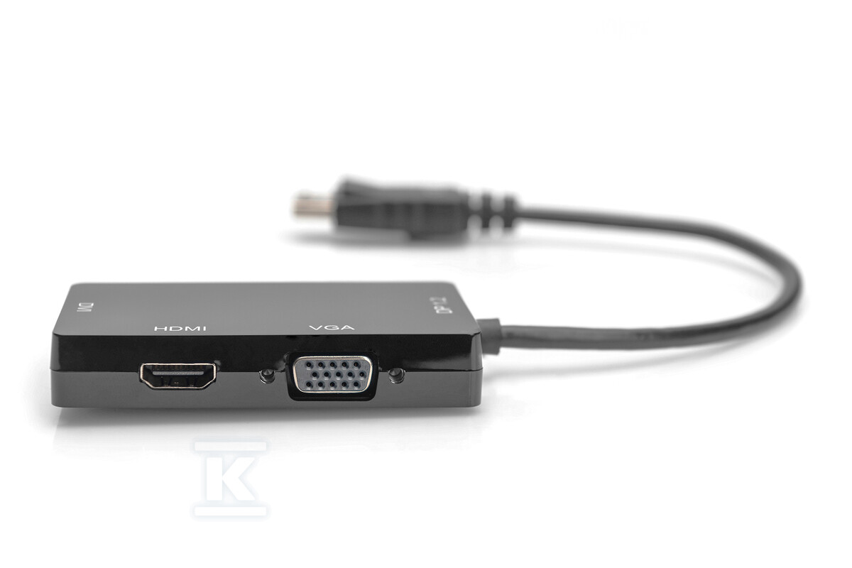 Kabel DP/HDMI+DVI-I+VGA M/Ż czarny - AK-340418-002-S