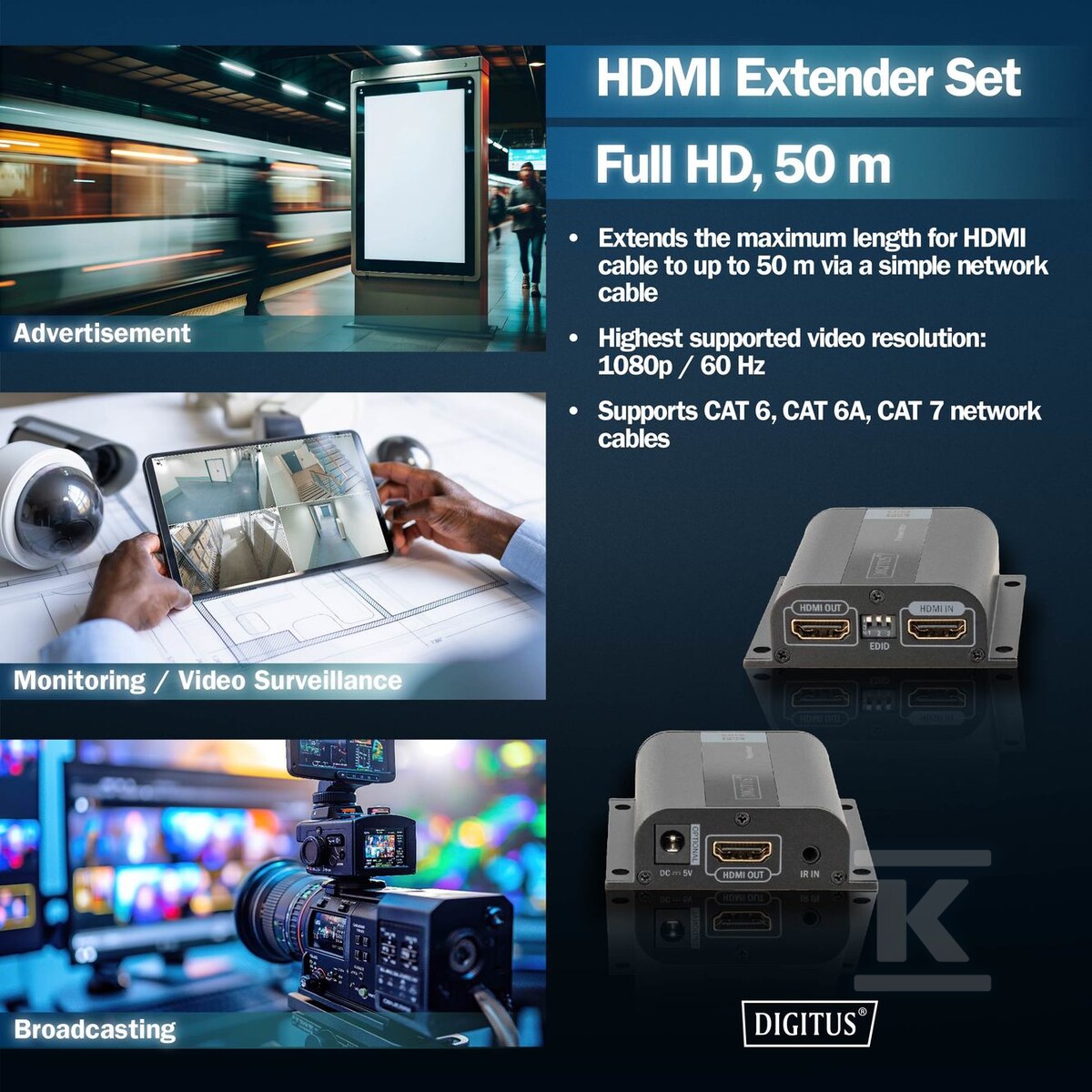 Przedłużacz/Extender HDMI do 50m - DS-55100-1
