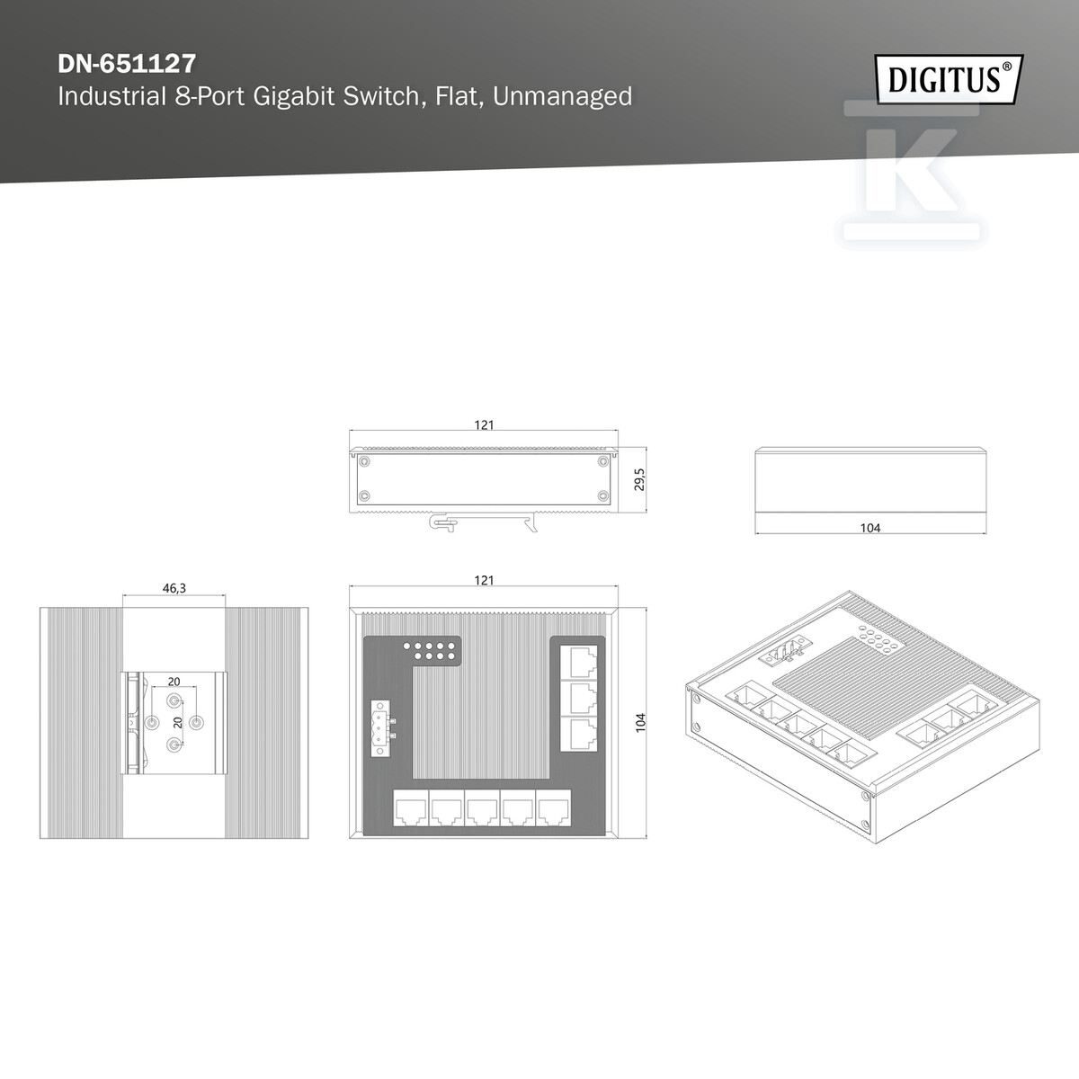 Industrial Gigabit Ethernet Flat - DN-651127