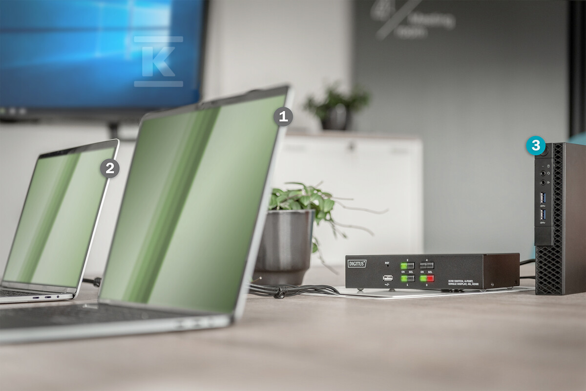 Przełącznik KVM, 4 portowy, 4K 30Hz, - DS-12880