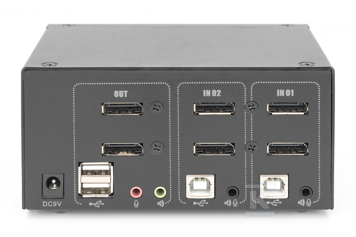 Przełącznik KVM, 2 portowy, 4K 60Hz, - DS-12862